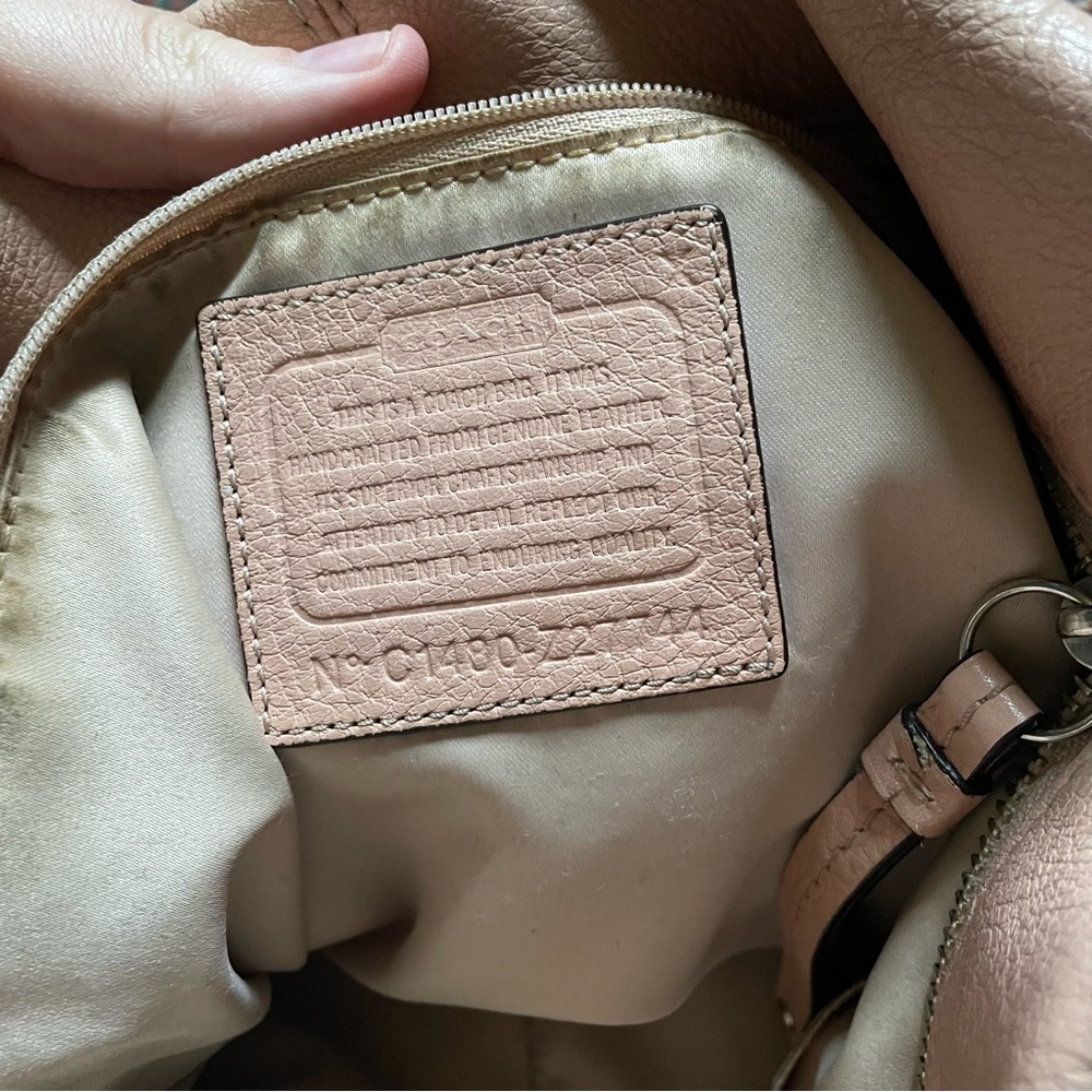 Coach Brooke Convertible Light Pink Leather Hobo Bag - Picture 7 of 7